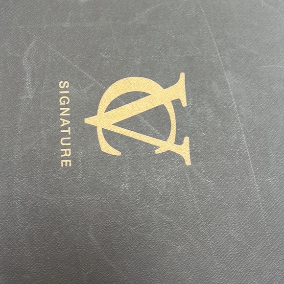 VC Signature Navy Stretch Leather Knee High Boots. 7 - Picture 10 of 10